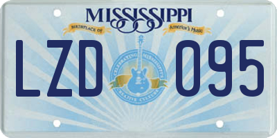 MS license plate LZD095