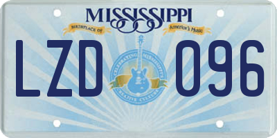 MS license plate LZD096