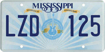 MS license plate LZD125
