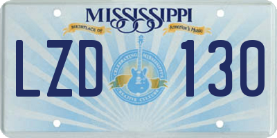 MS license plate LZD130