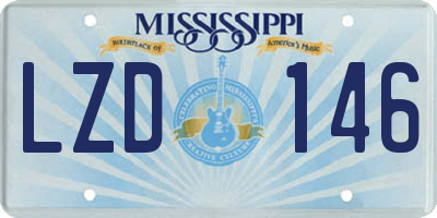 MS license plate LZD146