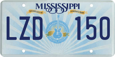 MS license plate LZD150