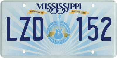 MS license plate LZD152