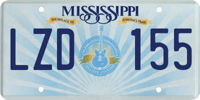 MS license plate LZD155