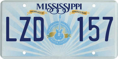 MS license plate LZD157