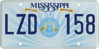 MS license plate LZD158