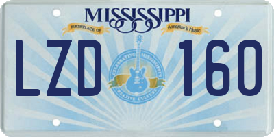MS license plate LZD160