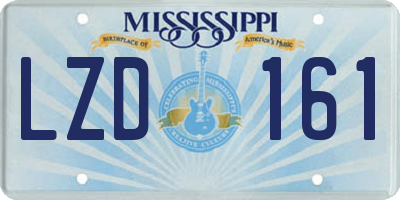 MS license plate LZD161