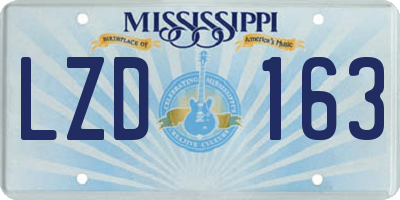 MS license plate LZD163
