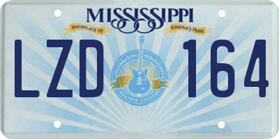 MS license plate LZD164