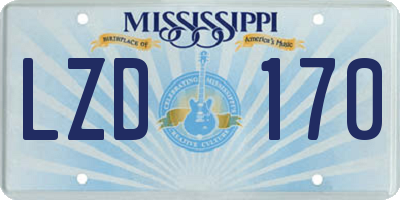 MS license plate LZD170