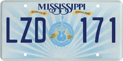 MS license plate LZD171