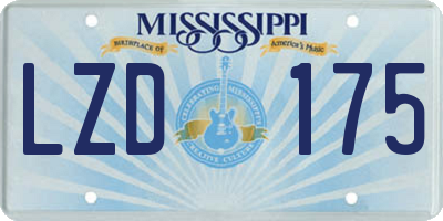 MS license plate LZD175