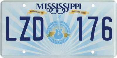 MS license plate LZD176
