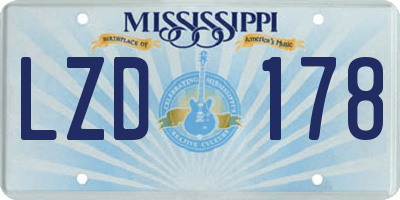 MS license plate LZD178