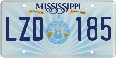 MS license plate LZD185