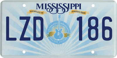 MS license plate LZD186