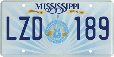 MS license plate LZD189