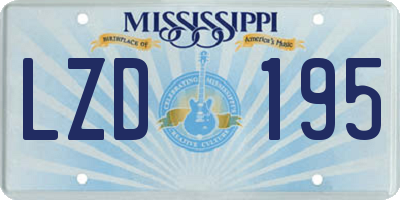 MS license plate LZD195