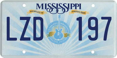 MS license plate LZD197