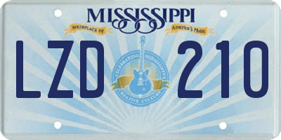MS license plate LZD210