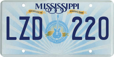 MS license plate LZD220