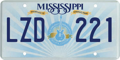 MS license plate LZD221