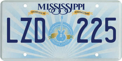 MS license plate LZD225