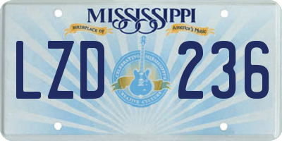 MS license plate LZD236