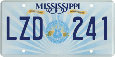 MS license plate LZD241