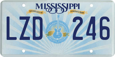 MS license plate LZD246