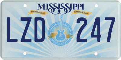 MS license plate LZD247