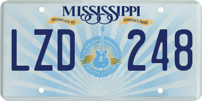 MS license plate LZD248