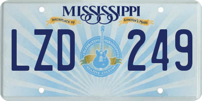 MS license plate LZD249