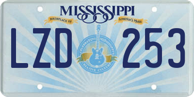 MS license plate LZD253