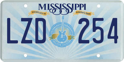 MS license plate LZD254
