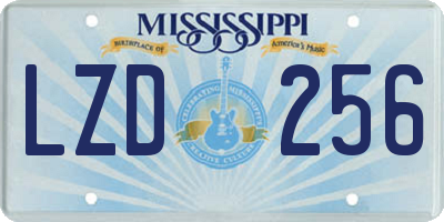 MS license plate LZD256