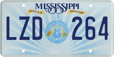MS license plate LZD264