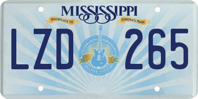 MS license plate LZD265
