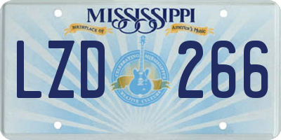 MS license plate LZD266