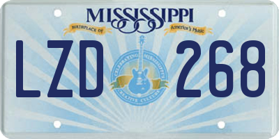 MS license plate LZD268
