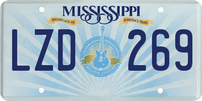 MS license plate LZD269