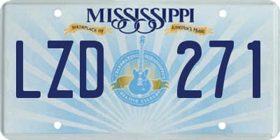 MS license plate LZD271