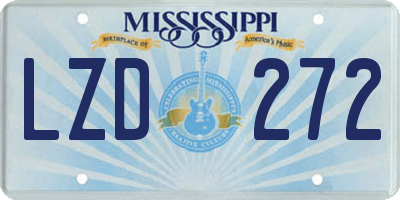MS license plate LZD272