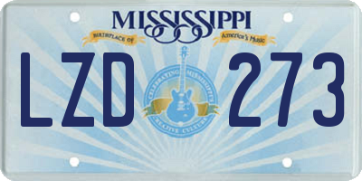MS license plate LZD273