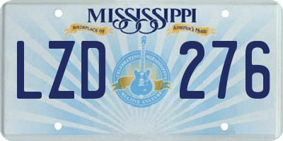 MS license plate LZD276