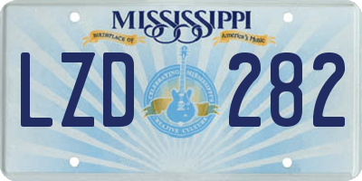 MS license plate LZD282