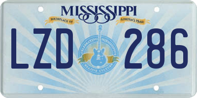 MS license plate LZD286