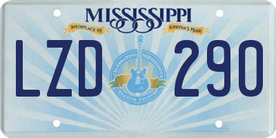 MS license plate LZD290