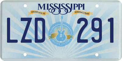 MS license plate LZD291